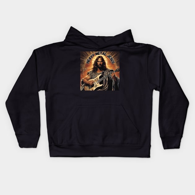 JESUS MEME - Heavy Metal Jesus Kids Hoodie by Klau